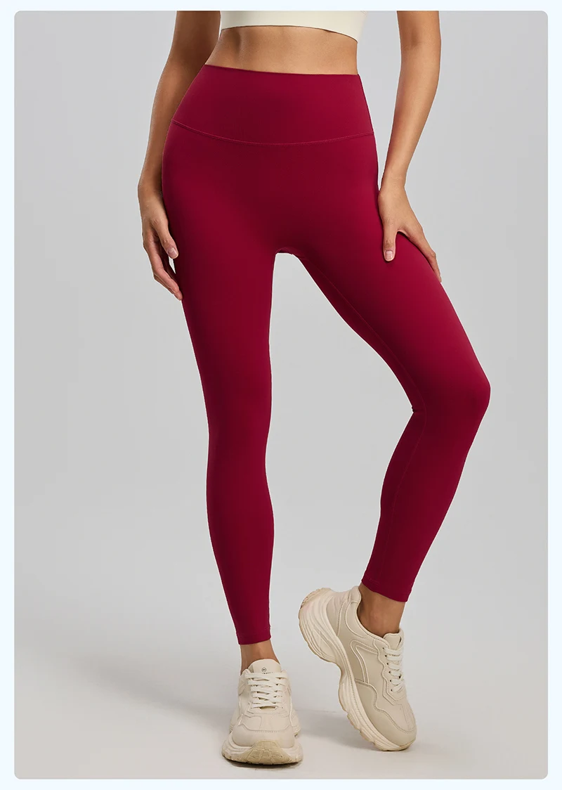 BIVIGAOS Spring Summer New Nylon Naked Feeling Yoga Pants Women High Waist Elastic Seamless Back Pocket Sports Fitness Leggings