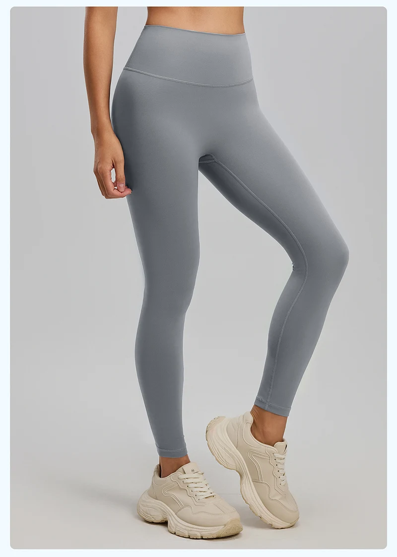 BIVIGAOS Spring Summer New Nylon Naked Feeling Yoga Pants Women High Waist Elastic Seamless Back Pocket Sports Fitness Leggings