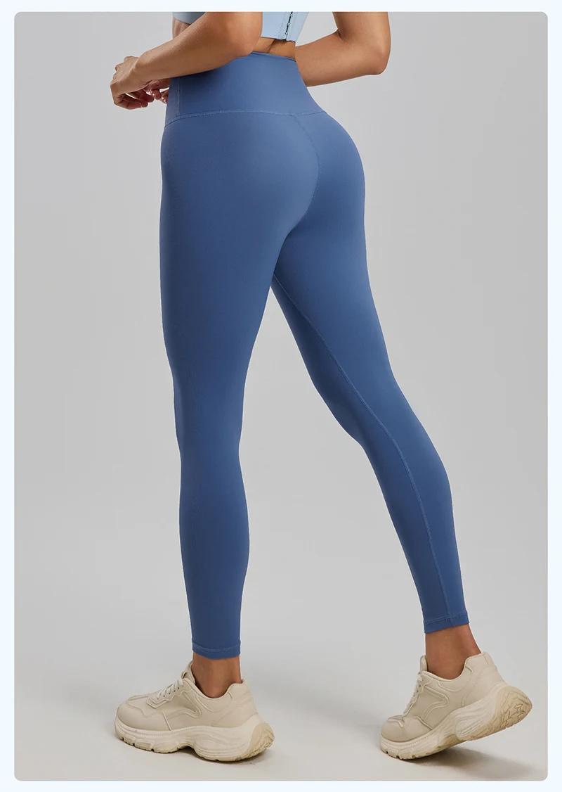 BIVIGAOS Spring Summer New Nylon Naked Feeling Yoga Pants Women High Waist Elastic Seamless Back Pocket Sports Fitness Leggings