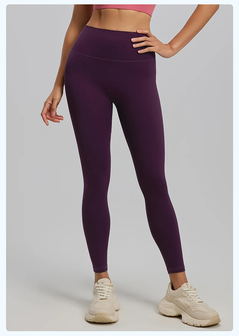 BIVIGAOS Spring Summer New Nylon Naked Feeling Yoga Pants Women High Waist Elastic Seamless Back Pocket Sports Fitness Leggings
