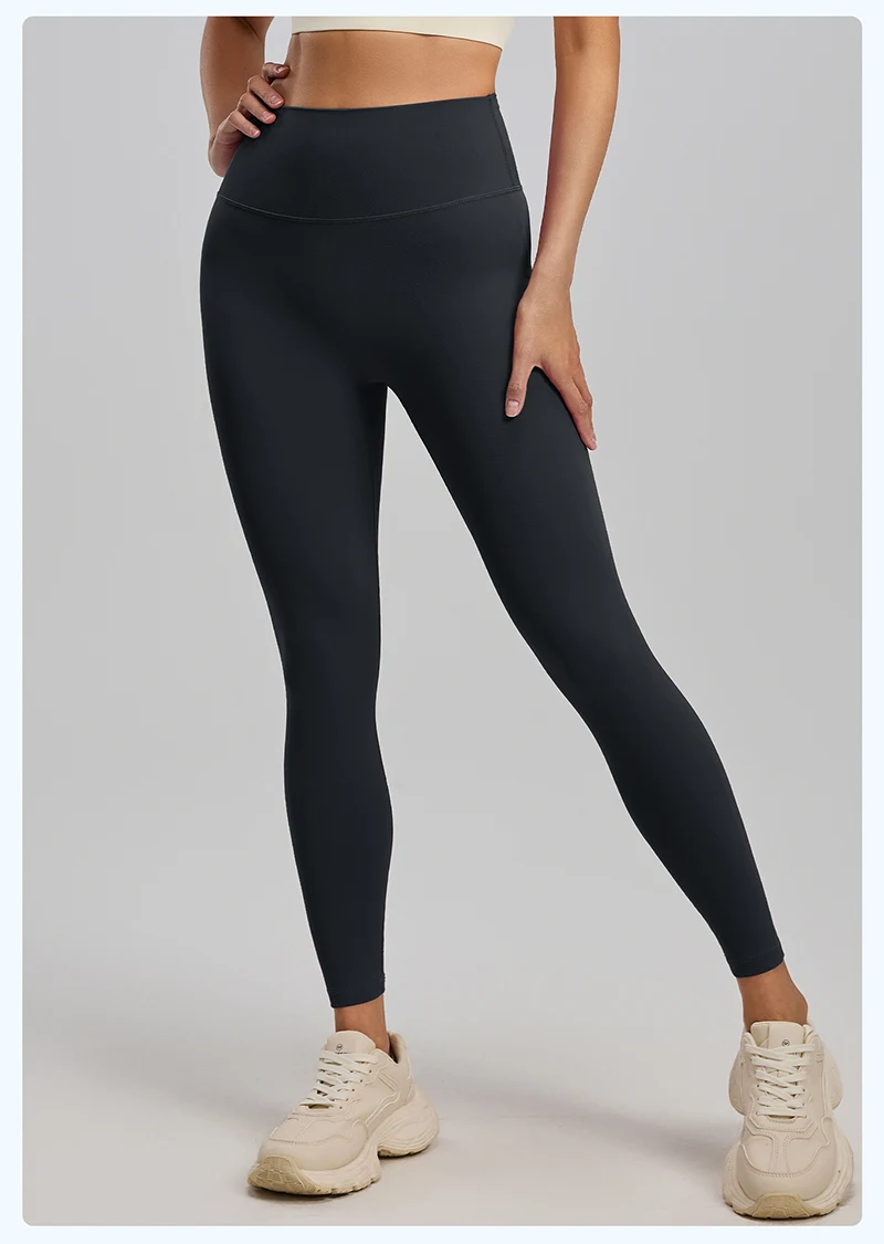 BIVIGAOS Spring Summer New Nylon Naked Feeling Yoga Pants Women High Waist Elastic Seamless Back Pocket Sports Fitness Leggings