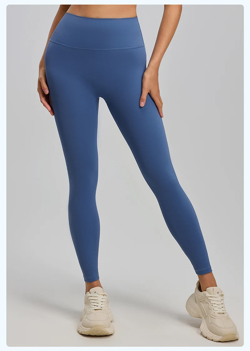 BIVIGAOS Spring Summer New Nylon Naked Feeling Yoga Pants Women High Waist Elastic Seamless Back Pocket Sports Fitness Leggings
