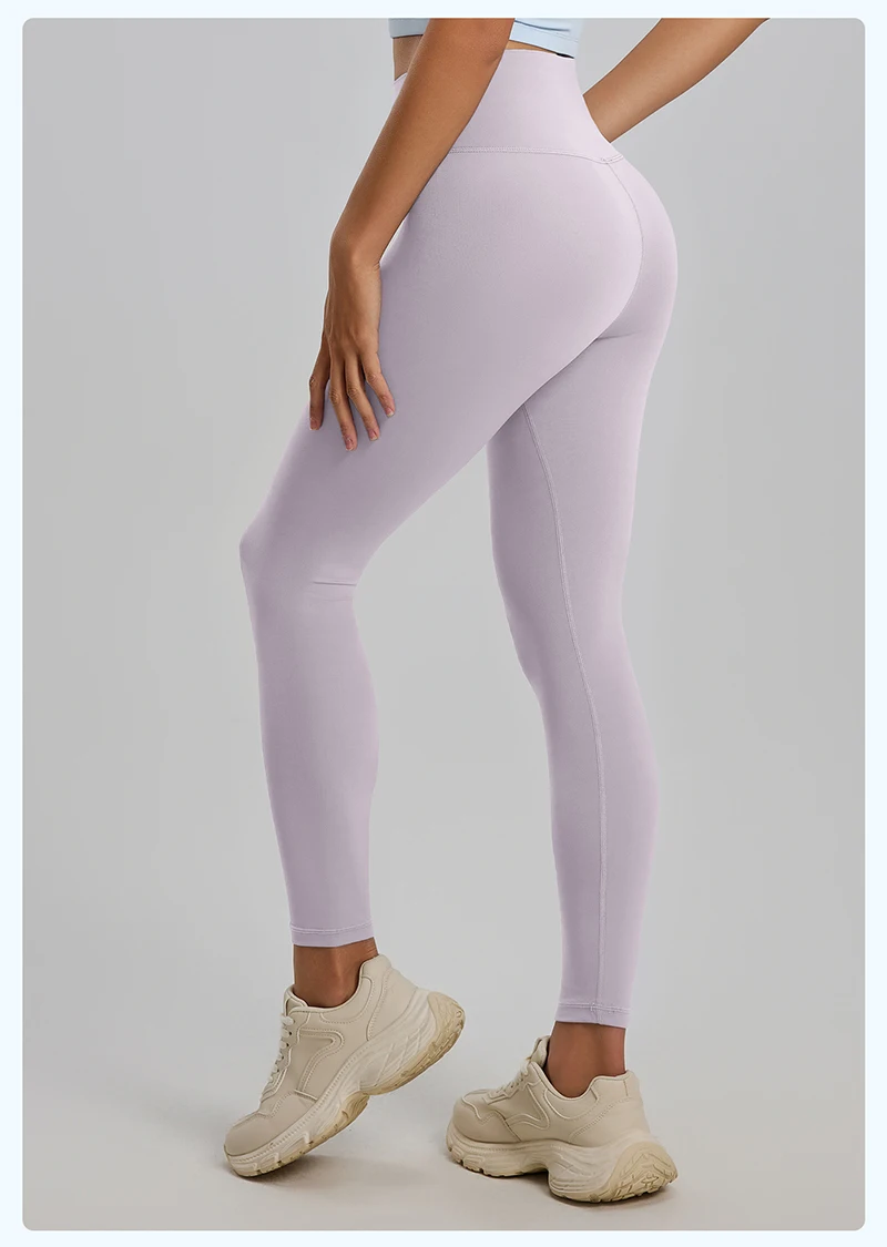 BIVIGAOS Spring Summer New Nylon Naked Feeling Yoga Pants Women High Waist Elastic Seamless Back Pocket Sports Fitness Leggings