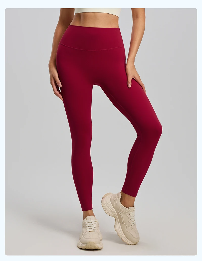 BIVIGAOS Spring Summer New Nylon Naked Feeling Yoga Pants Women High Waist Elastic Seamless Back Pocket Sports Fitness Leggings
