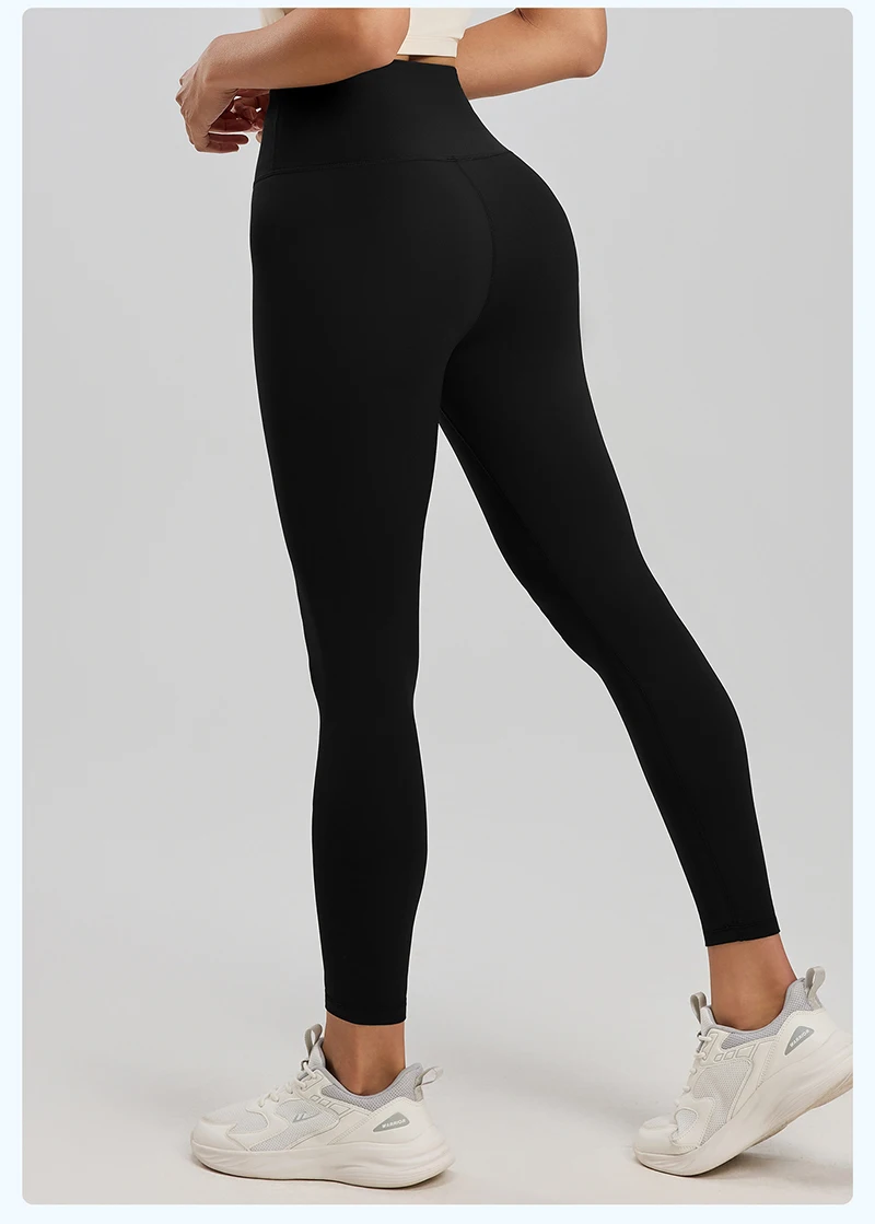 BIVIGAOS Spring Summer New Nylon Naked Feeling Yoga Pants Women High Waist Elastic Seamless Back Pocket Sports Fitness Leggings