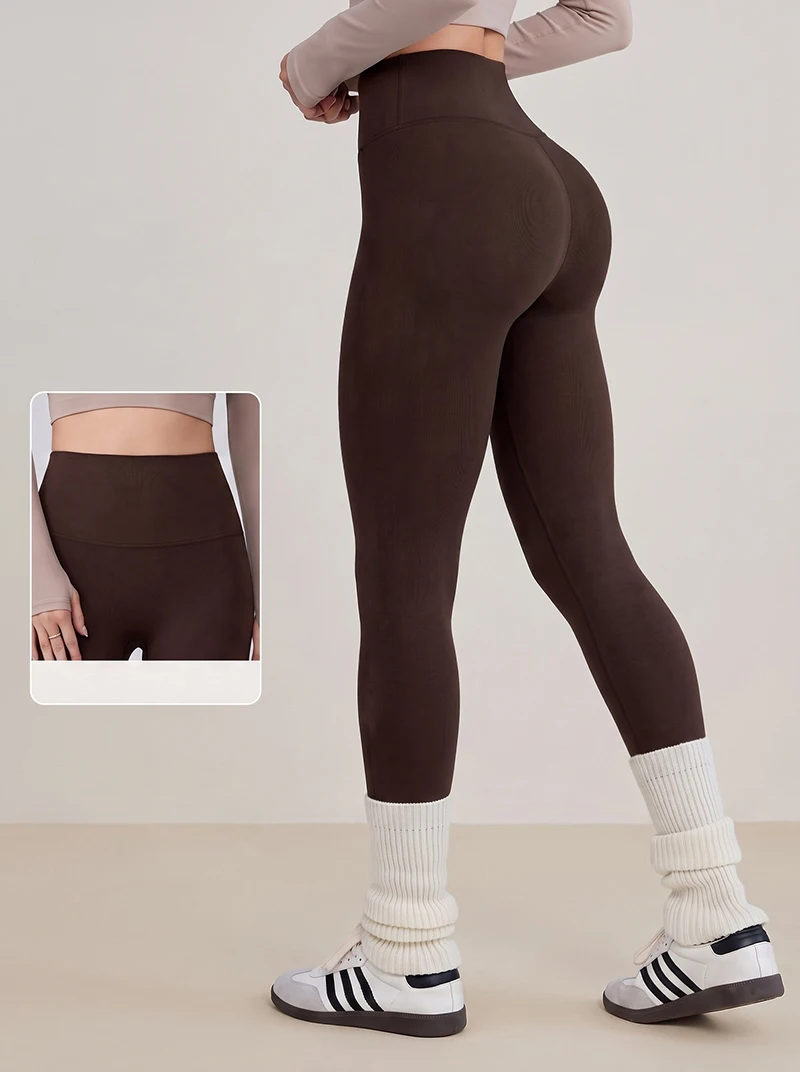 BIVIGAOS Autumn New Lyocell Cotton Vertical Texture Leggings Women High Waist Tight Fitting Sports Comfortable Leisure Leggings