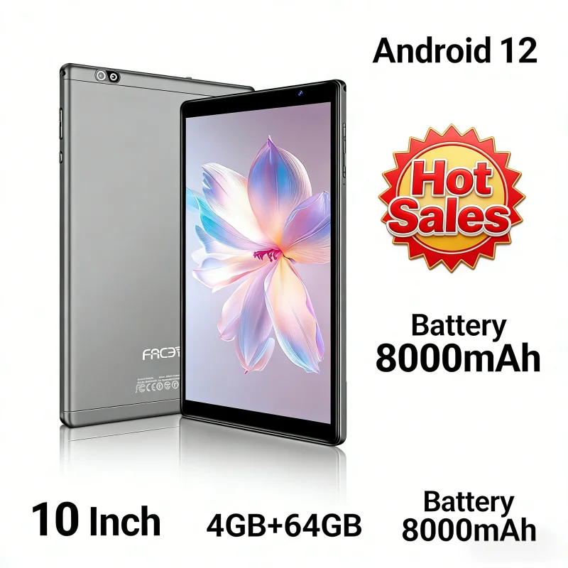 DS808 4GB RAM 64GB ROM Type-C Android 12 Tablet 10.1 INCH Octa-Core UNISOC T310 Dual Camears 8000mAh WIFI Bluetooth 5.0