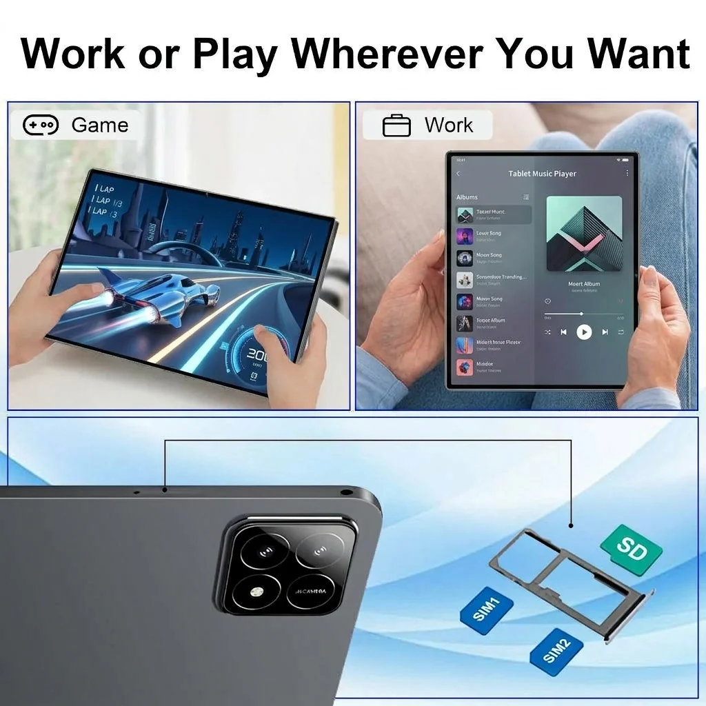 16GB 1TB 2026 Global New 10.36 inch tablet Android 13 Pad   10 core2 4K HD 5G WIFI Bluetooth 12000mAh tablets
