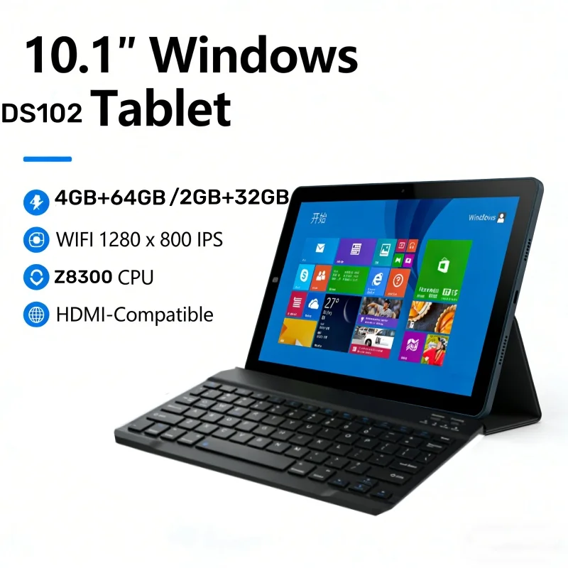 10.1 INCH 4GB RAM 64GB ROM WINDOWS 10 Tablet PC DS102 Tablet PC Z8300 CPU Quad Cores Dual Cameras WIFI