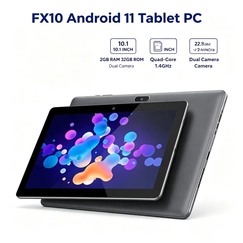 10.1 INCH A1 Android 11 Tablet PC 2GB RAM 32GB ROM FX10 Type-C CPU Allwinner A133 Quad-Core 1.4GHz Resolution 1280 X 800 IPS HD