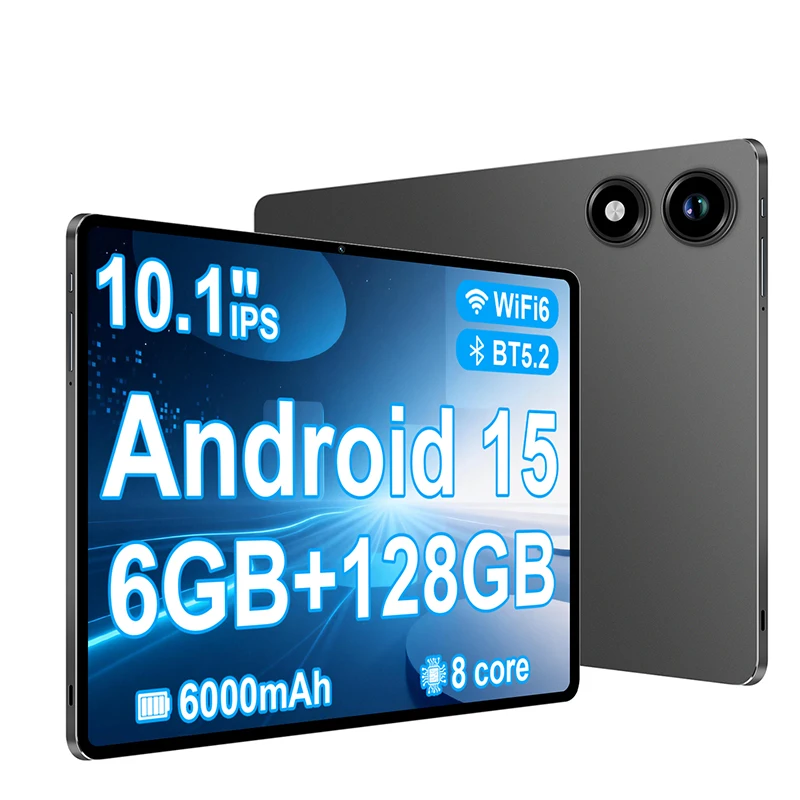 New 10.1 Inch Original Google Tablet Pc Octa Core 6GB RAM 128GB ROM Android 15 Dual SIM Phone Call Full HD Tablets 6000mAh