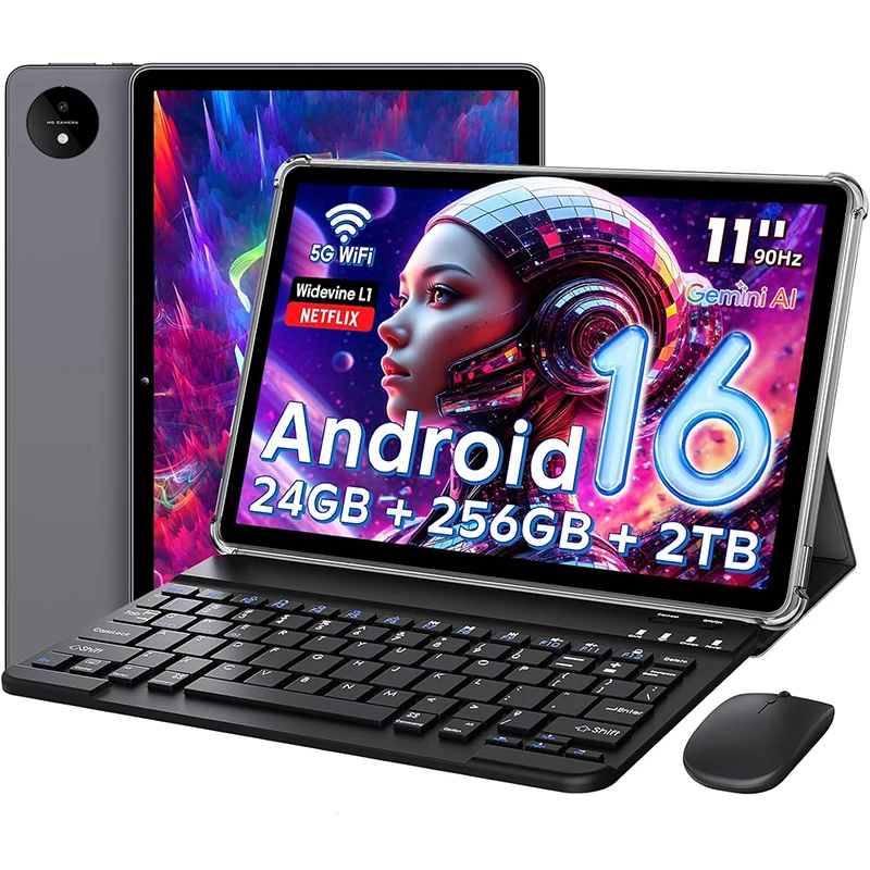 Aobante 11" Android 16 Tablet 32GB (8+24)RAM 256GB ROM 8000mAh Battery HD 1920x1200 IPS Display 8+16MP Dual Cameras WiFi BT