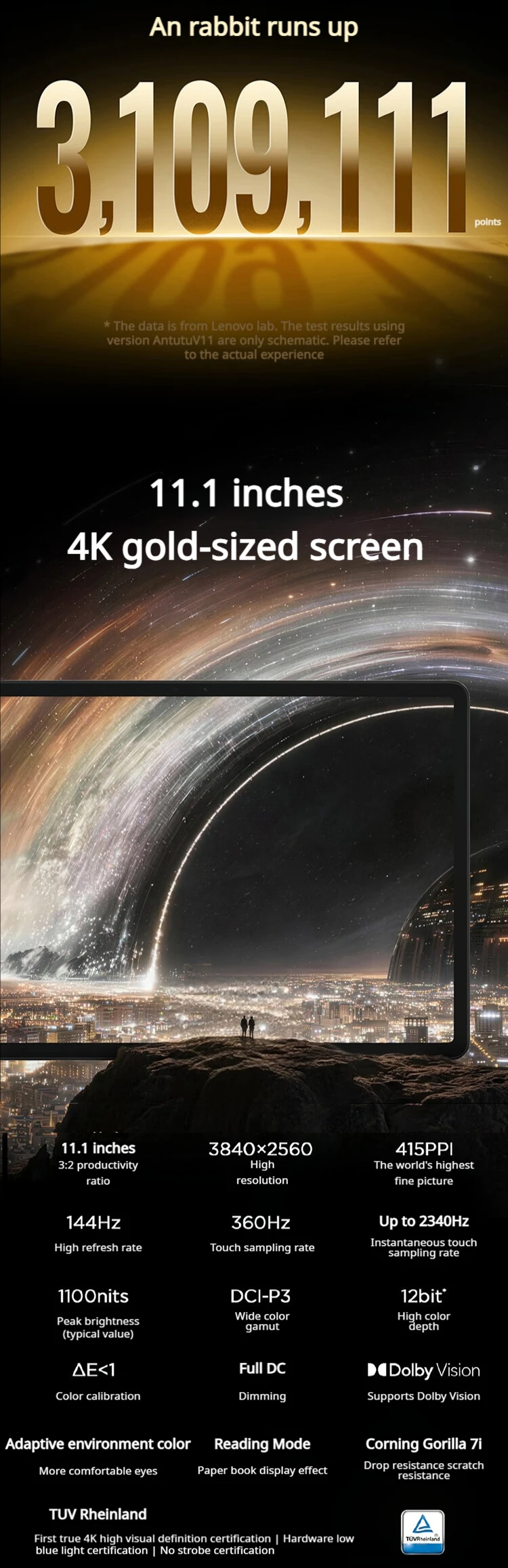 Original Lenovo Legion Y900 13 TB522FU Gaming Tablet 13 Inch 4K 144Hz LCD Snapdragon 8 Elite 12700mAh Android 16 WiFi Tablet PC