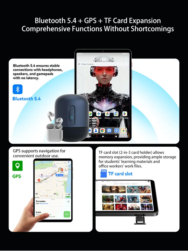 BNCF T1 Bpad Android 16 Unisoc T7300 24(8+16)GB+128GB 8.4 inch Tablet Mini 90Hz FHD IPS 5000mAh Battery 4G LTE Child Tablet Kid