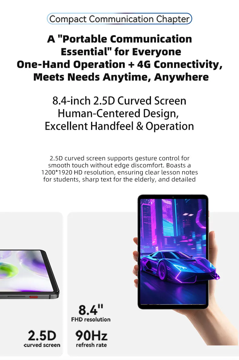 BNCF T1 Bpad Android 16 Unisoc T7300 24(8+16)GB+128GB 8.4 inch Tablet Mini 90Hz FHD IPS 5000mAh Battery 4G LTE Child Tablet Kid