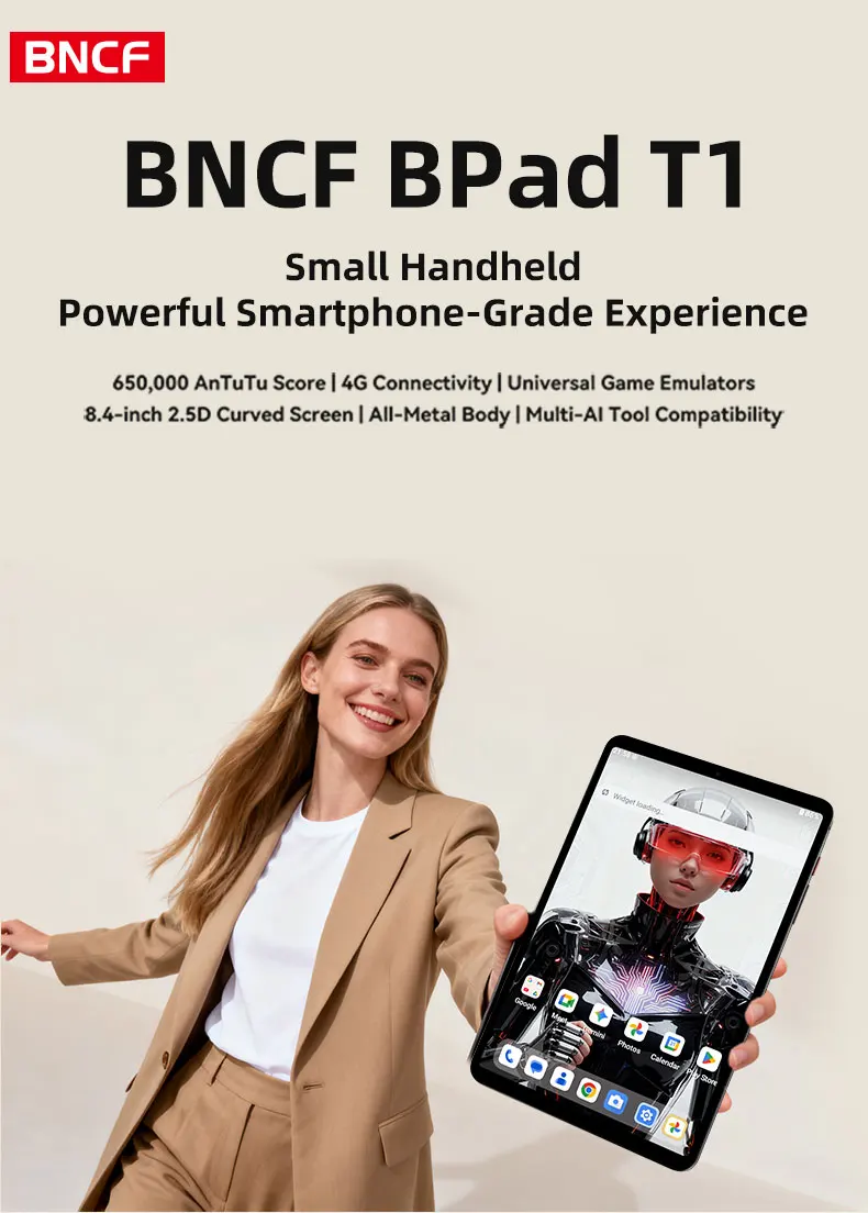 BNCF T1 Bpad Android 16 Unisoc T7300 24(8+16)GB+128GB 8.4 inch Tablet Mini 90Hz FHD IPS 5000mAh Battery 4G LTE Child Tablet Kid