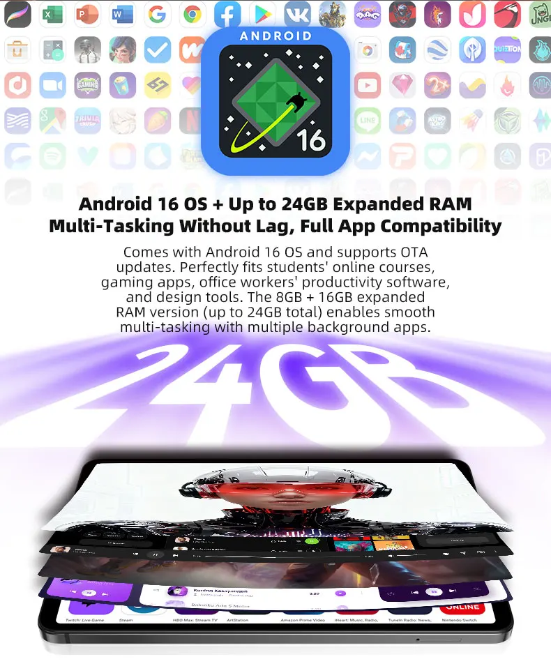 BNCF T1 Bpad Android 16 Unisoc T7300 24(8+16)GB+128GB 8.4 inch Tablet Mini 90Hz FHD IPS 5000mAh Battery 4G LTE Child Tablet Kid