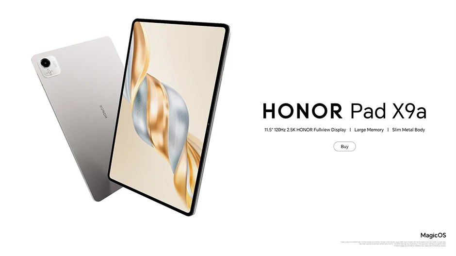 HONOR Pad X9a, 11.5″ 120Hz 2.5K HONOR Fullview Display,EU Version Tablet, 8300mAh Battery, Slim Metal Body, Four Speakers,Android WIFI Tablet,Gray-New