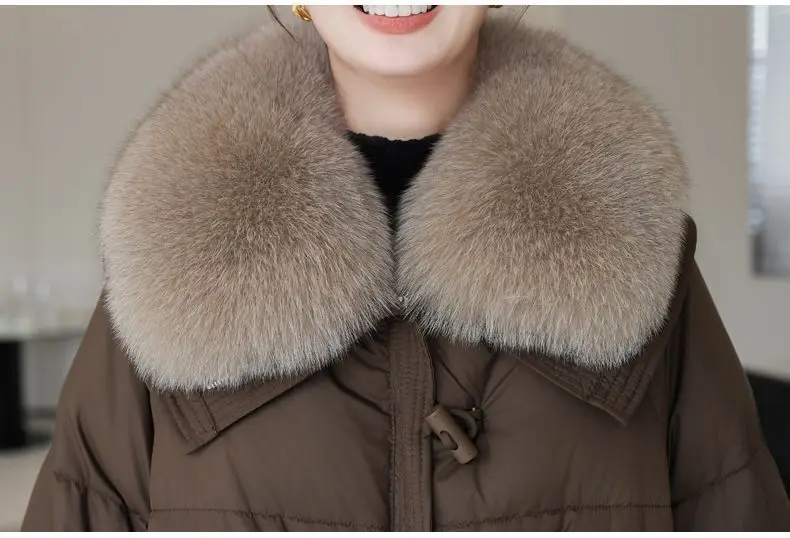 2026 Autumn Winter New Big Fur collar Cotton Jacket Women's Short Korean version Loose Thick Coats Female Warm Parka Overcoat