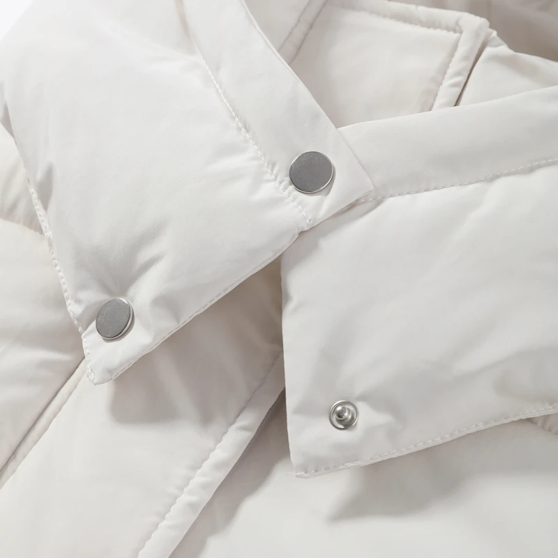 Casual Women's Puffy Hooded Cotton Coat Loose Long Sleeve Pockets Zipper Padded Coats 2026 Winter Lady Drawstring Warm Jackets