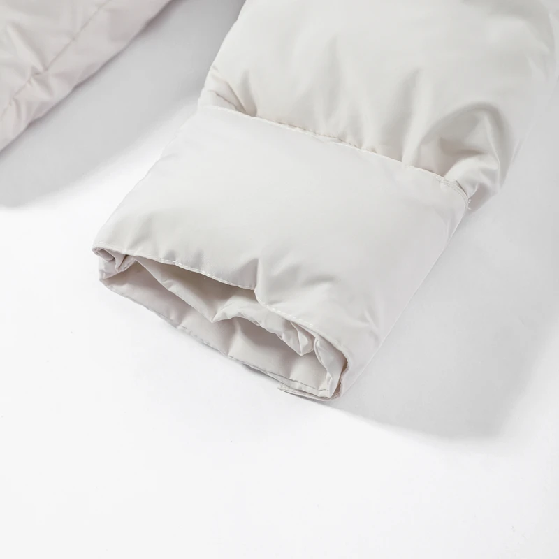 Casual Women's Puffy Hooded Cotton Coat Loose Long Sleeve Pockets Zipper Padded Coats 2026 Winter Lady Drawstring Warm Jackets