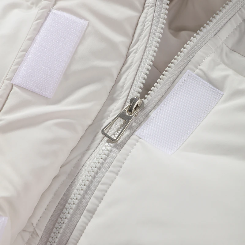 Casual Women's Puffy Hooded Cotton Coat Loose Long Sleeve Pockets Zipper Padded Coats 2026 Winter Lady Drawstring Warm Jackets