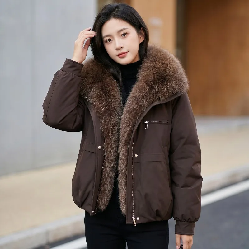 Parkas Women Winter Jacket New Big Fur Collar Pie Overcome Ladies Cotton Clothes Thicke Warm Cotton Padded Jacket Coat Outerwear