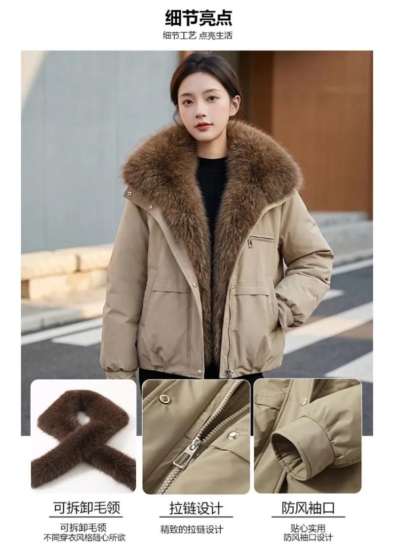 Parkas Women Winter Jacket New Big Fur Collar Pie Overcome Ladies Cotton Clothes Thicke Warm Cotton Padded Jacket Coat Outerwear