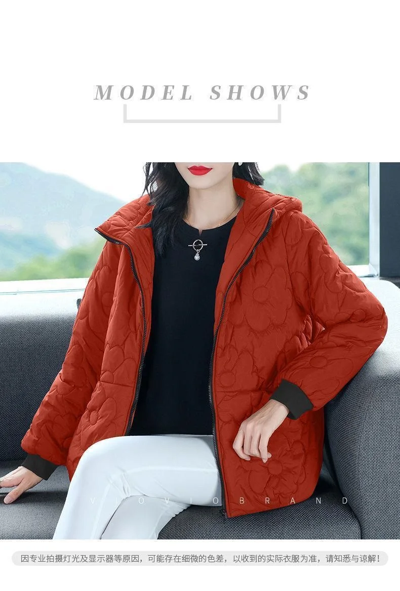 Women's Padded Outerwear Loose Fashion Zipper Pocket Winter Down Cotton Clothes 4XL Female Parkas