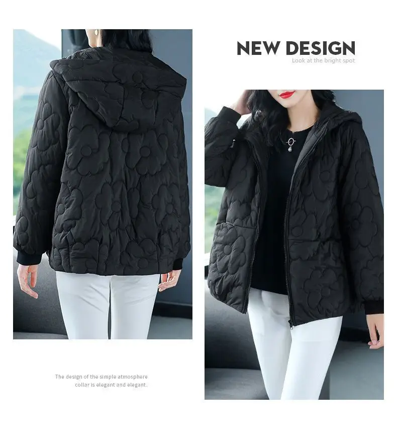 Women's Padded Outerwear Loose Fashion Zipper Pocket Winter Down Cotton Clothes 4XL Female Parkas