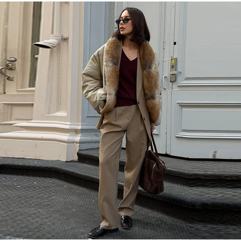 Women Long Puffer Coat Faux Fur Hood Drawstring Waist Zip Up Button Thick Warm Maxi Padded Jacket 2026 Winter Chic Casual Outfit