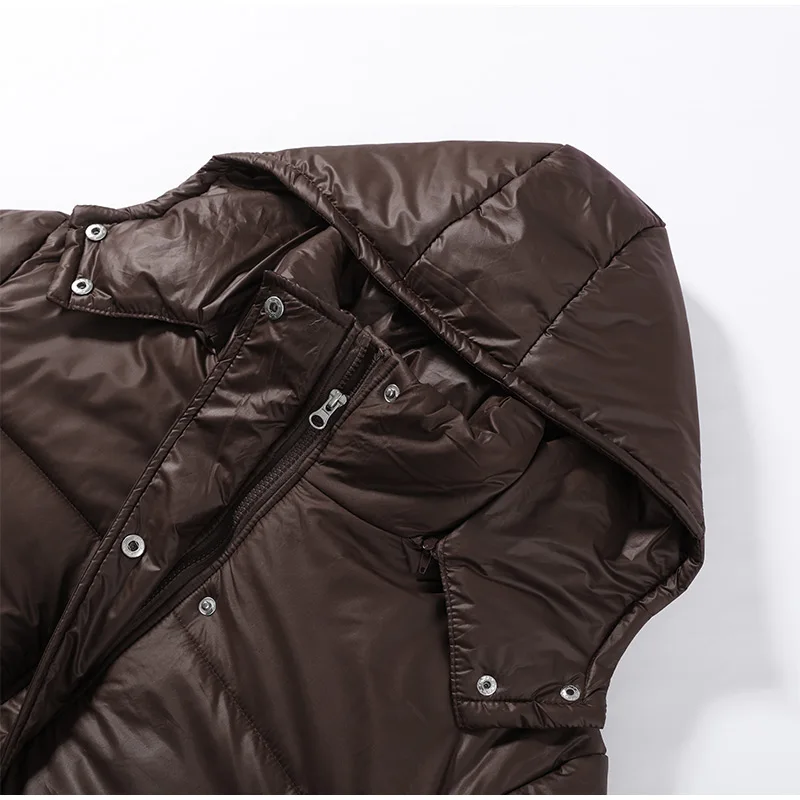 Women Long Puffer Coat Faux Fur Hood Drawstring Waist Zip Up Button Thick Warm Maxi Padded Jacket 2026 Winter Chic Casual Outfit