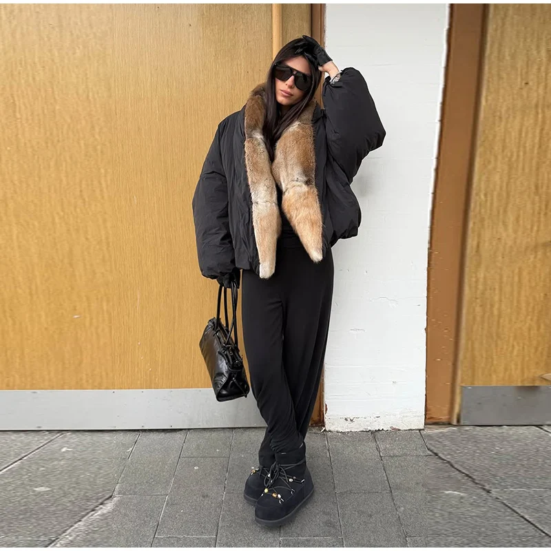 Women Long Puffer Coat Faux Fur Hood Drawstring Waist Zip Up Button Thick Warm Maxi Padded Jacket 2026 Winter Chic Casual Outfit