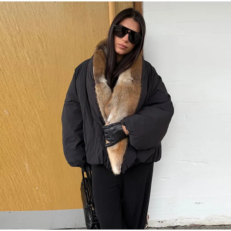 Women Long Puffer Coat Faux Fur Hood Drawstring Waist Zip Up Button Thick Warm Maxi Padded Jacket 2026 Winter Chic Casual Outfit