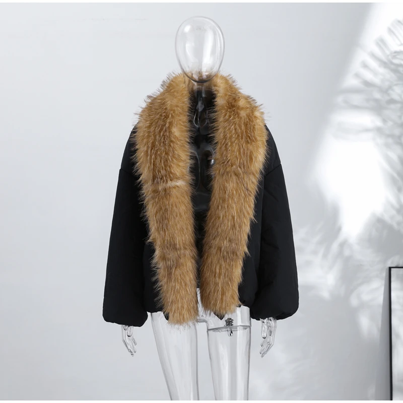Women Long Puffer Coat Faux Fur Hood Drawstring Waist Zip Up Button Thick Warm Maxi Padded Jacket 2026 Winter Chic Casual Outfit