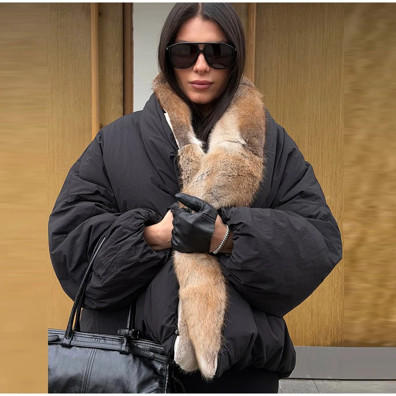 Women Long Puffer Coat Faux Fur Hood Drawstring Waist Zip Up Button Thick Warm Maxi Padded Jacket 2026 Winter Chic Casual Outfit