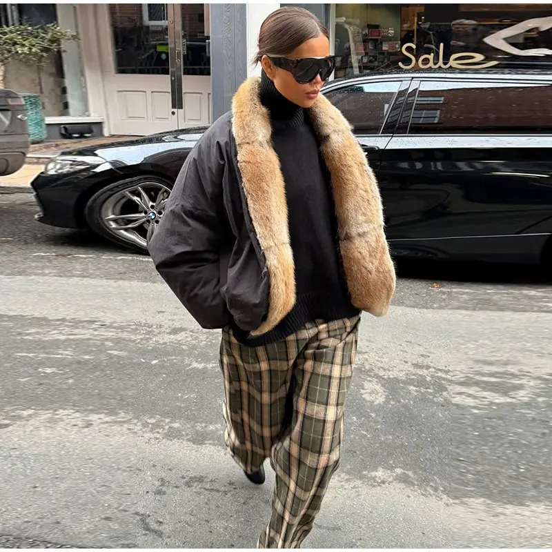 Women Long Puffer Coat Faux Fur Hood Drawstring Waist Zip Up Button Thick Warm Maxi Padded Jacket 2026 Winter Chic Casual Outfit