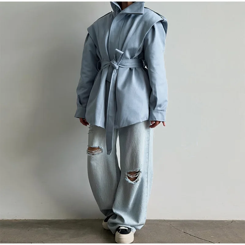 Women Kimono Style Padded Coat Lapel Collar Waist Belt Loose Mid‑Length Warm Cotton Jacket Casual Ladies 2026 Winter Outerwear