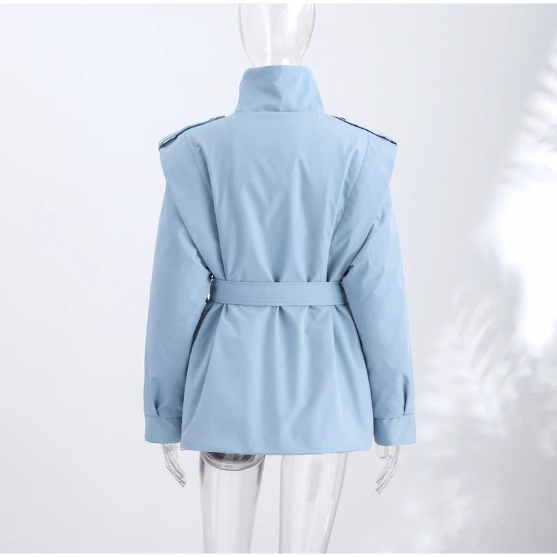 Women Kimono Style Padded Coat Lapel Collar Waist Belt Loose Mid‑Length Warm Cotton Jacket Casual Ladies 2026 Winter Outerwear