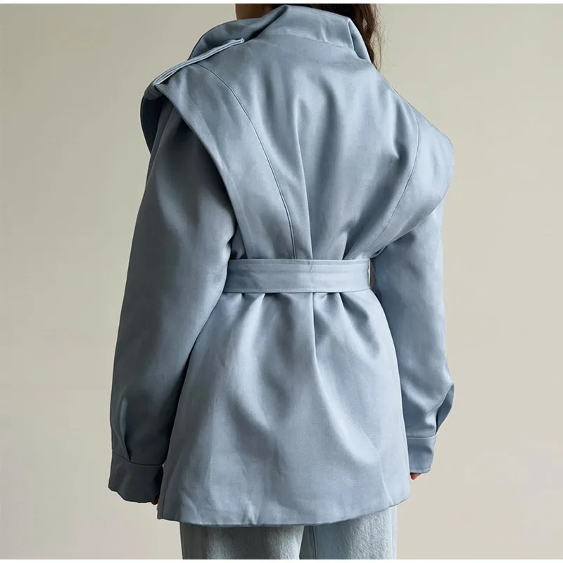Women Kimono Style Padded Coat Lapel Collar Waist Belt Loose Mid‑Length Warm Cotton Jacket Casual Ladies 2026 Winter Outerwear
