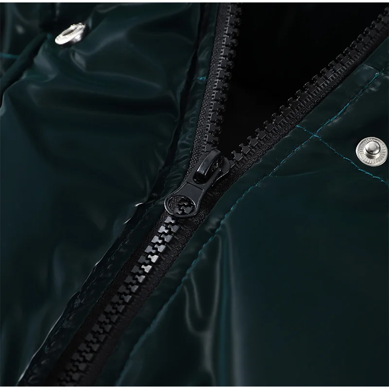 Reflective Fabric Hooded Cotton Jacket Woman Lace up Solid Color Loose Zipper Casual Coats Street Chic Women's New Warm Jackets