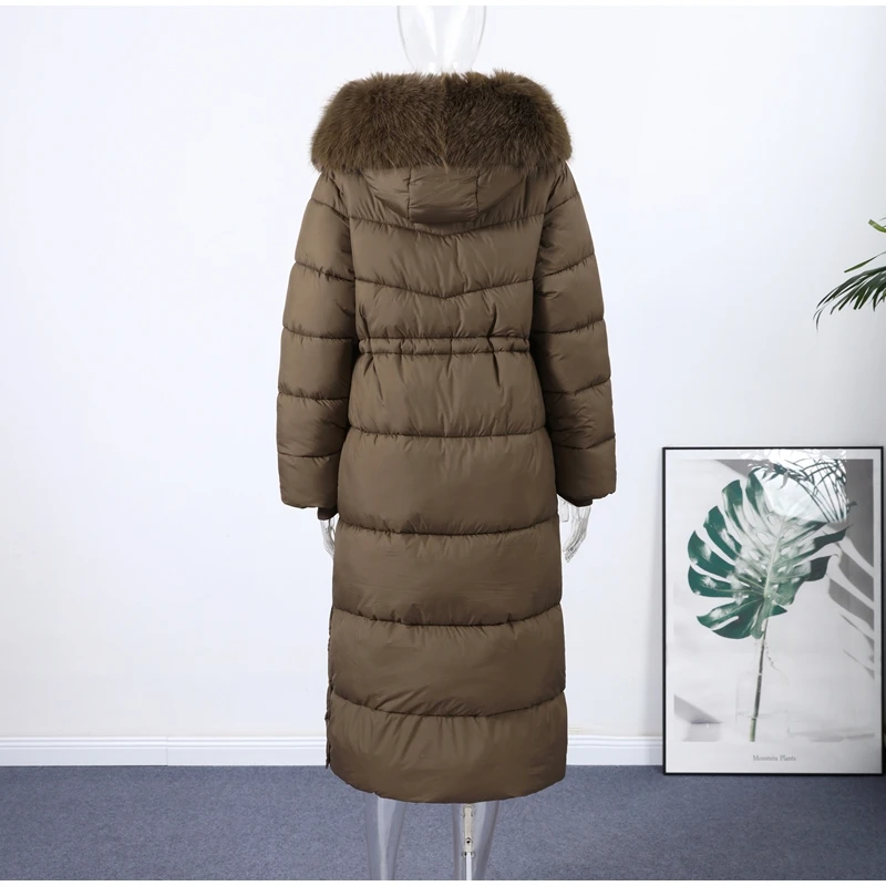 Fashion Hooded Lace Up Women's Long Cotton Jacket Loose Solid Zipper Stand Collar Warm Coat 2026 Winter Lady Thick Outwear New