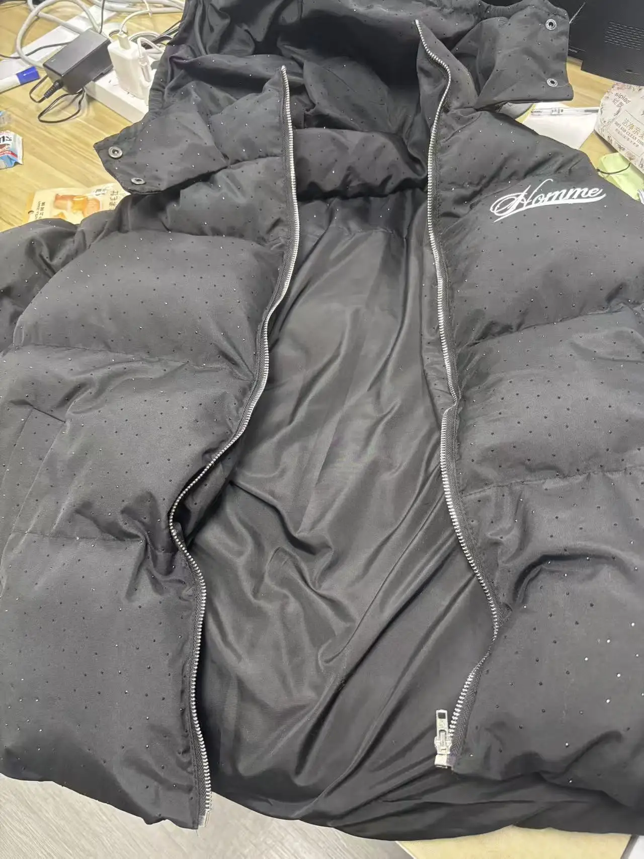 Winter Diamond Puffer Park Women Vintage Padded Warm Jacket Coat Female American Retro Zip Up Casual Hip Hop Trend Outerwear New