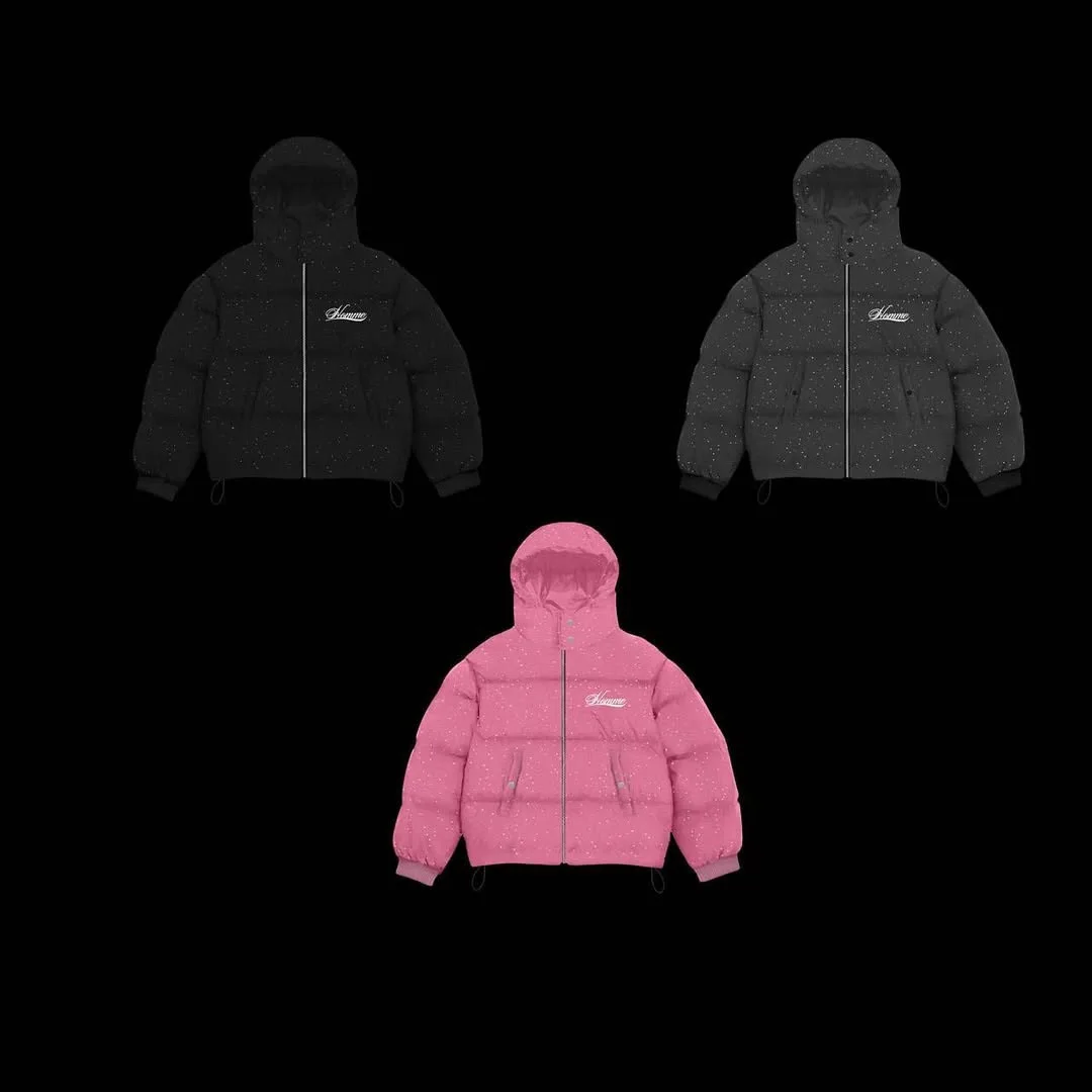 Winter Diamond Puffer Park Women Vintage Padded Warm Jacket Coat Female American Retro Zip Up Casual Hip Hop Trend Outerwear New