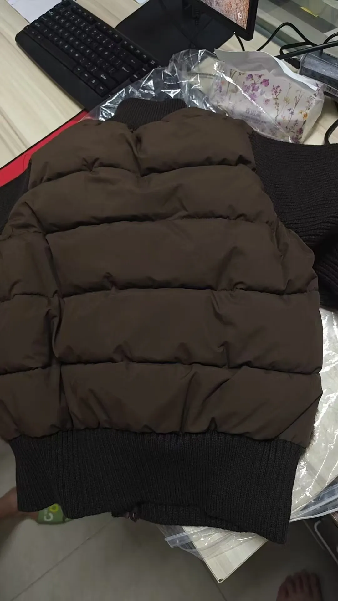Women Winter Knitted Splicing Imitation Mink Cotton Padded Jacket 2026 New Warm Small Fragrance Jacket Female Parkas Outerwear