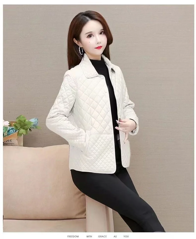 Mom's Outfit Splicing Together Winter Outwear Ladies Fashion Short ParkaTops Coat Spring Autumn Female Lingge Puffer Jacket