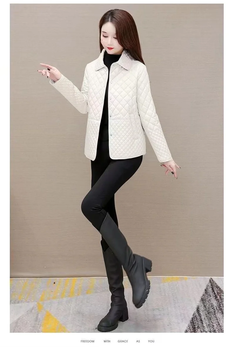 Mom's Outfit Splicing Together Winter Outwear Ladies Fashion Short ParkaTops Coat Spring Autumn Female Lingge Puffer Jacket