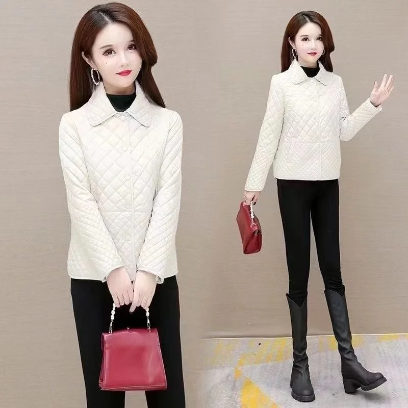 Mom's Outfit Splicing Together Winter Outwear Ladies Fashion Short ParkaTops Coat Spring Autumn Female Lingge Puffer Jacket