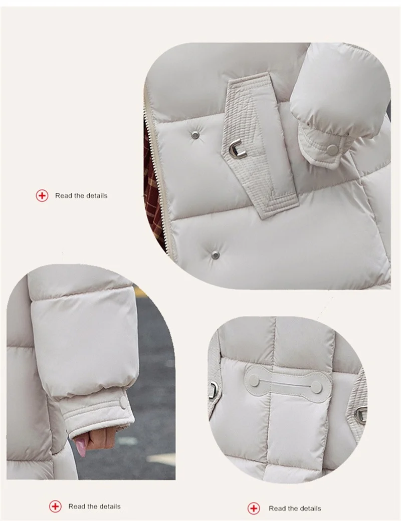 2025 New Fashion Winter Long Parkas Women's Cotton-padded Jackets Streetwear Sashes Slim A-line Coats Hooded Thicken Outerwear