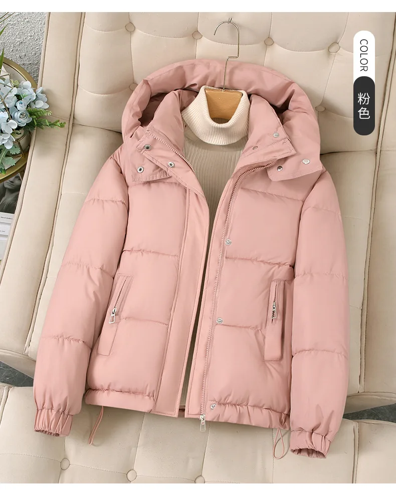 Women's Short Hooded down Jacket Korean Style Thickened Cotton Winter Coat Small Autumn 2026 New